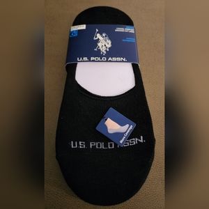 US Polo Assn. 5 pairs Mens casual comfort Sneaker Liner Cut Socks Blk